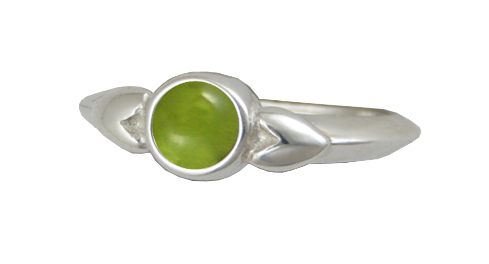 Sterling Silver When Two Hearts Are One Ring With Peridot Size 8